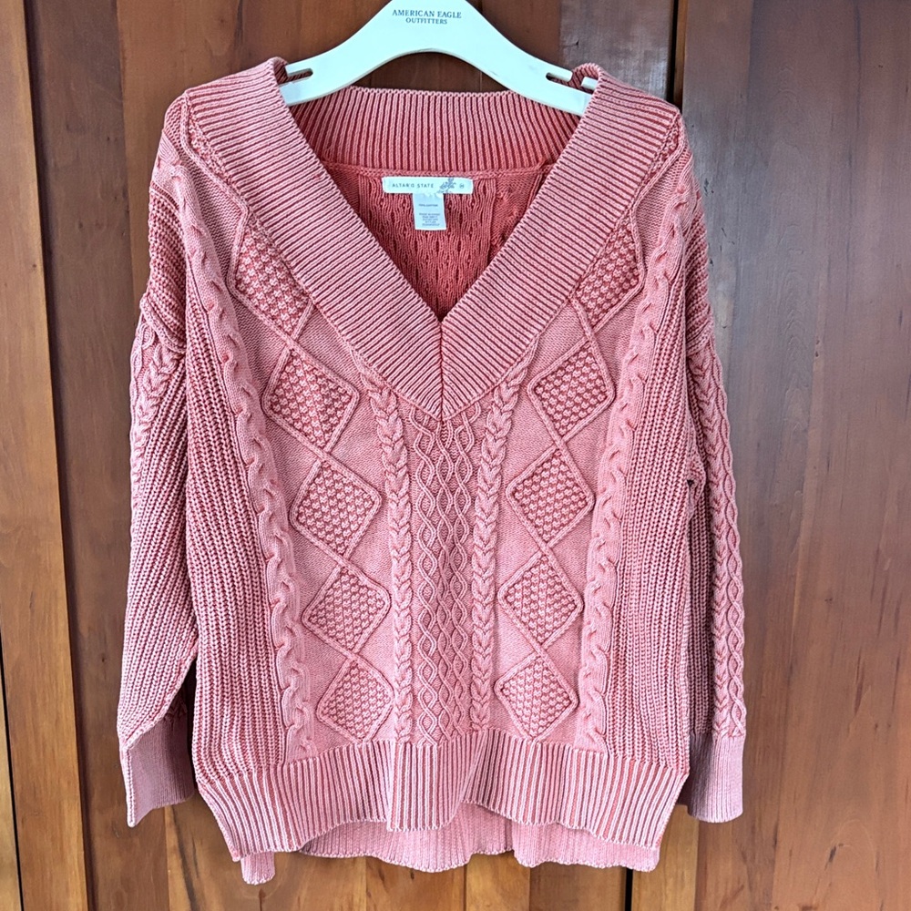 Altar’d State Rose V-Neck Sweater